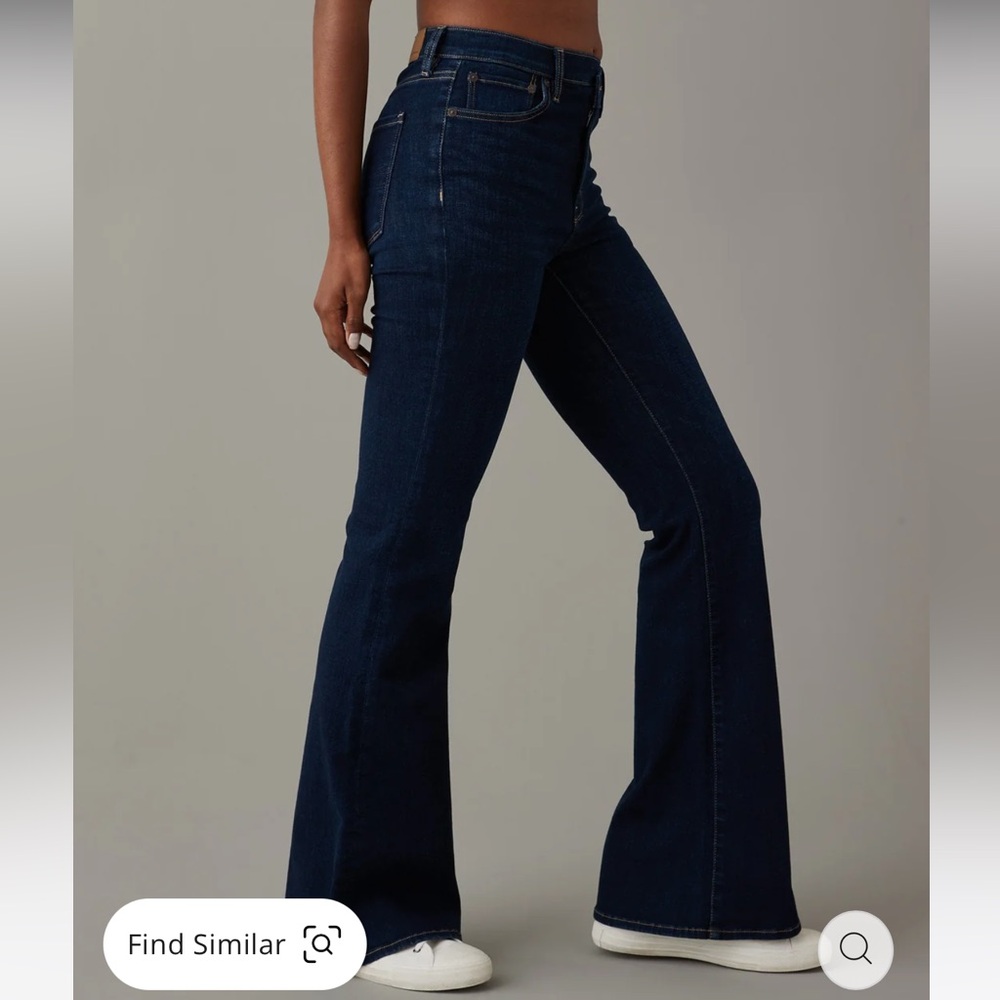 American Eagle Dark Blue Wide Leg Jeans